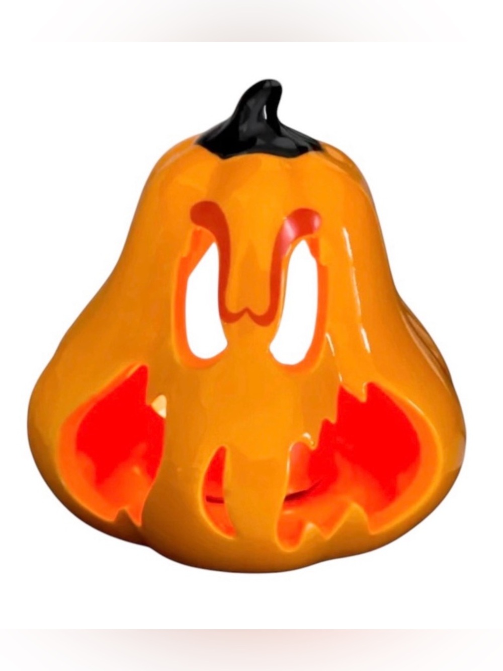 🎃 Candle Holder 3.5” “Spicy Pumpkin” Tea Light Orange